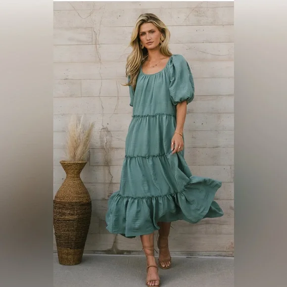 Bohme Teal Midi Dress - Picture 1 of 12